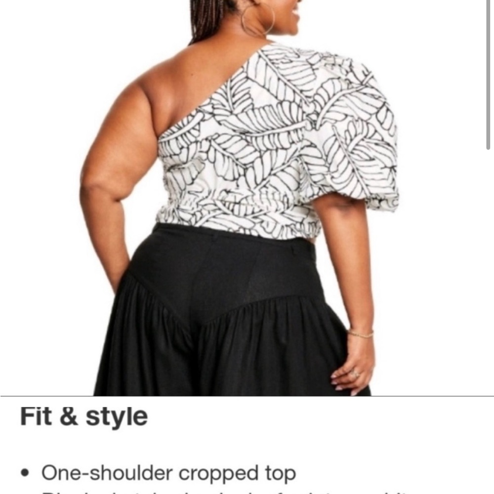 Target x Fe Noelle Top ballon sleeves size 16 leaf print - Picture 13 of 15